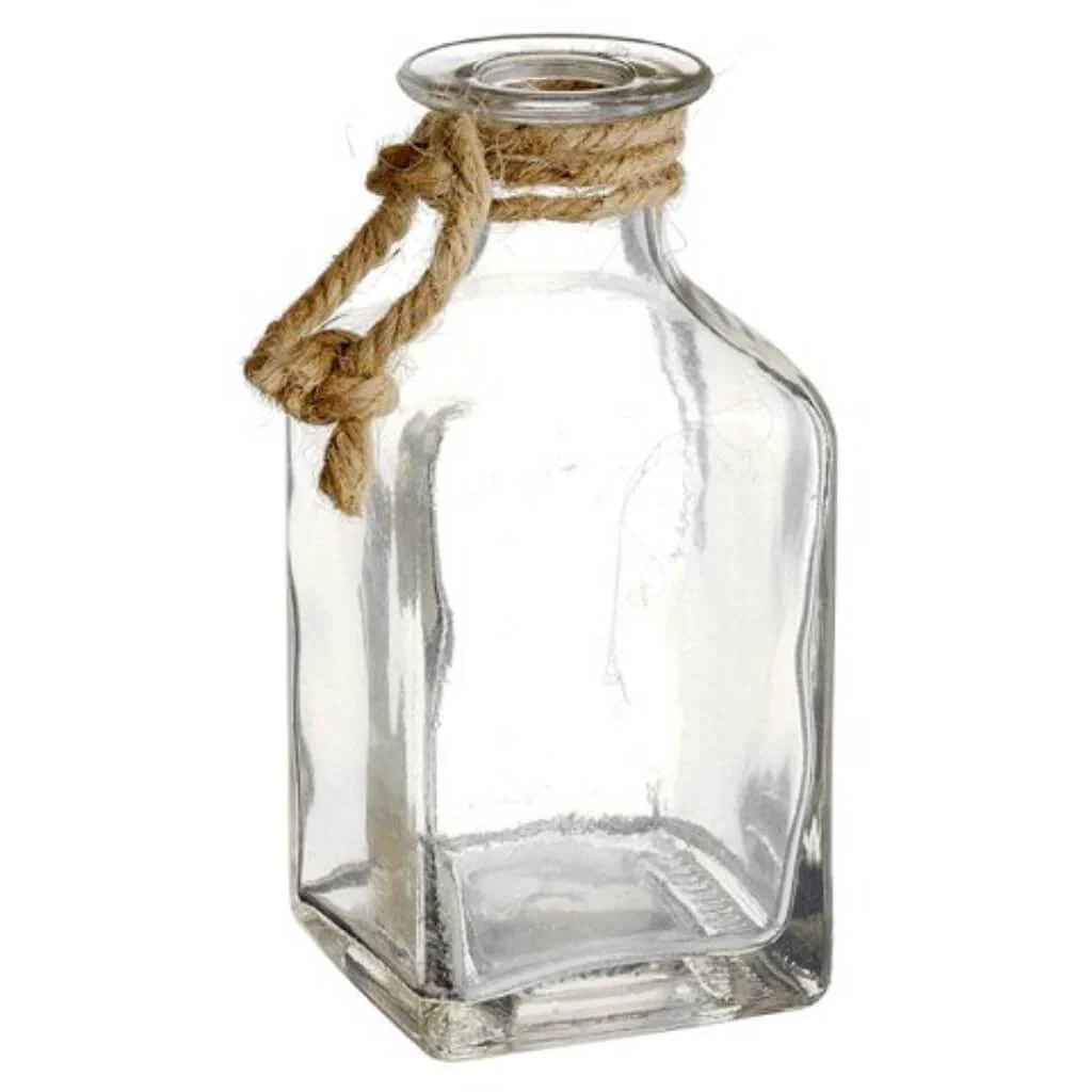 4.5" Glass Vase With Jute Cw