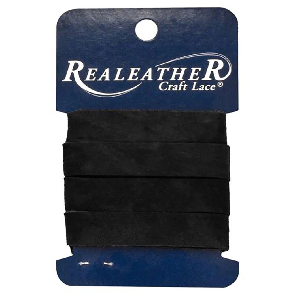 Crafts Cowhide Leather Strip 0.5in x 36in, Black