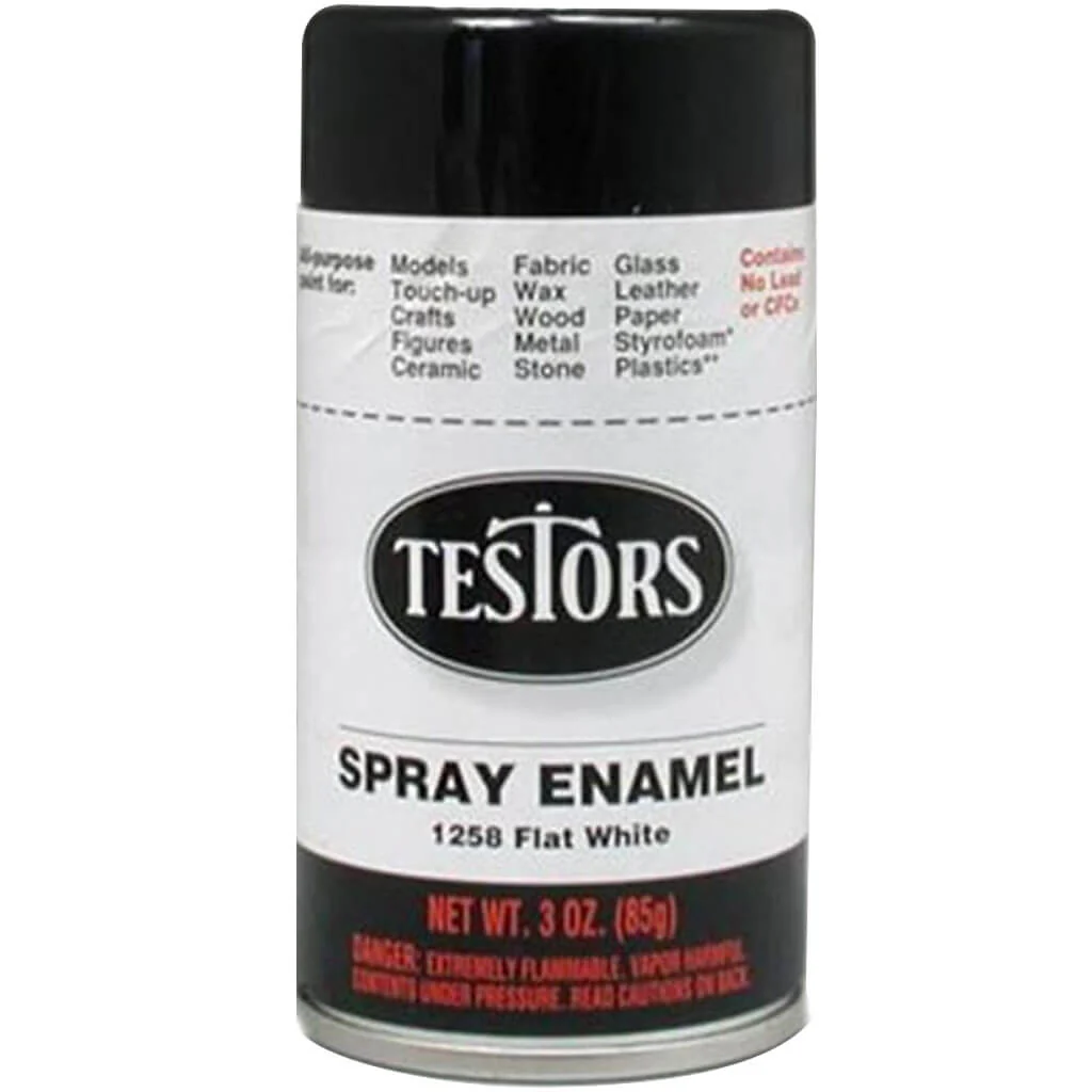 Testors Enamel Spray Paint Flat White 3oz