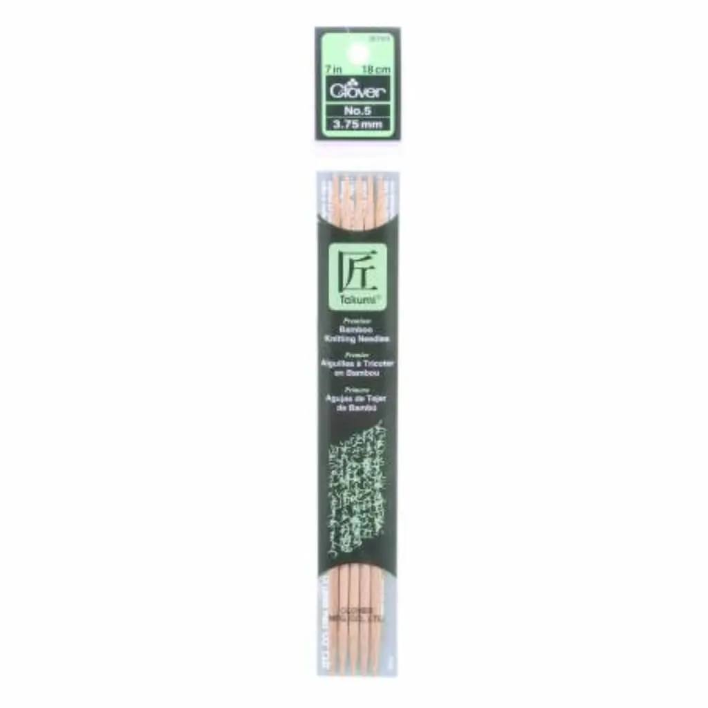 Bamboo Double Point Knitting Needles 7in, SIZE 5/SET 5/STD 3