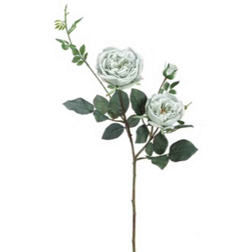 French Rose Spray 31" Grey Blue