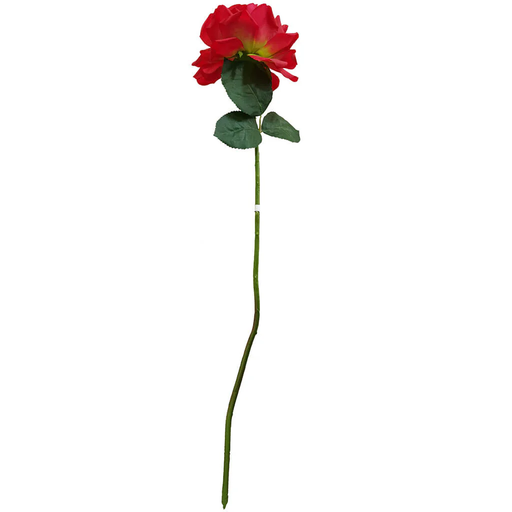 Damask Rose Spray 28in Red