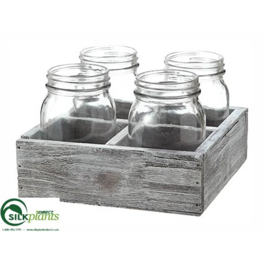 5.2inH x 8in x W8inL GLASS VASE X4 IN WD BX