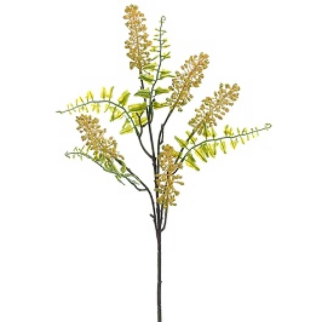 FERN THISTLE SPRAY 19in  YELLOW