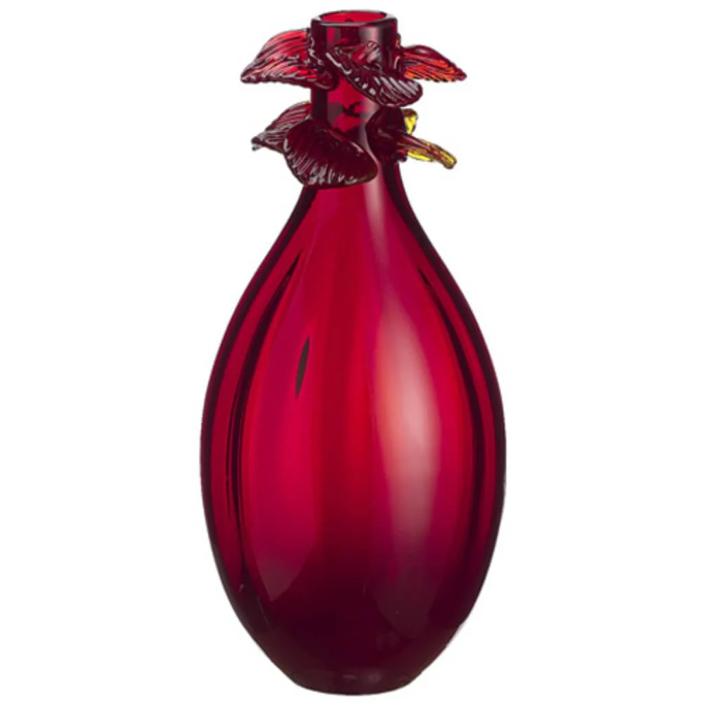 Glass Vase 14.5" Red