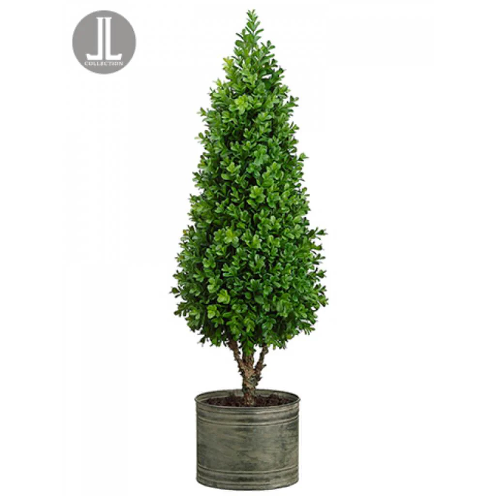 35"BOXWOOD TOPIARY IN TIN POT
