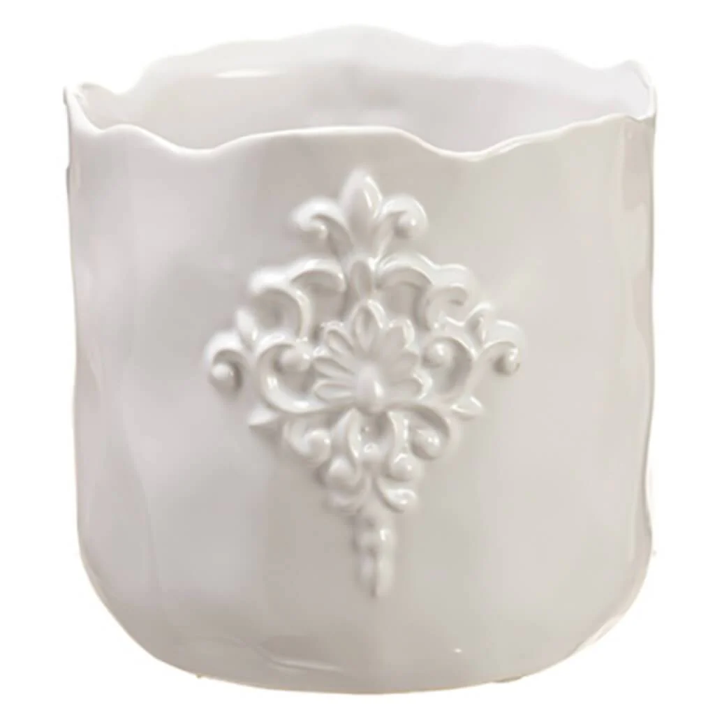 5.5H5.5"D CERAMIC VASE WH