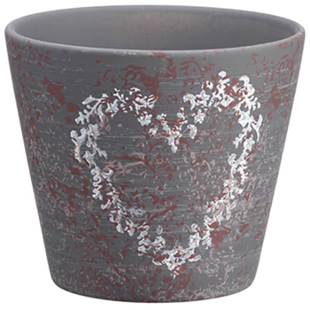 HEART CERAMIC VASE 3.75inH x 4.25inD