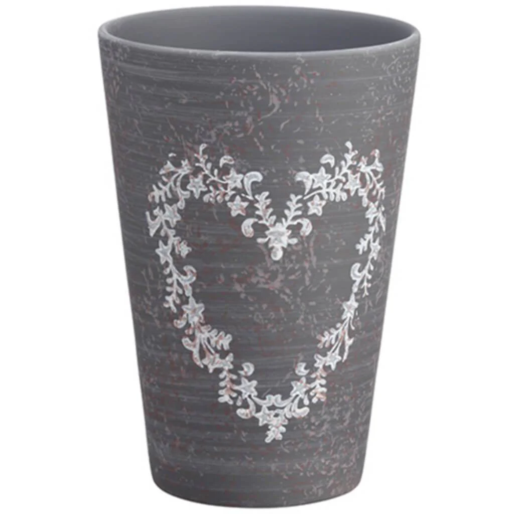 HEART CERAMIC VASE 7.8inH x 5.25inD