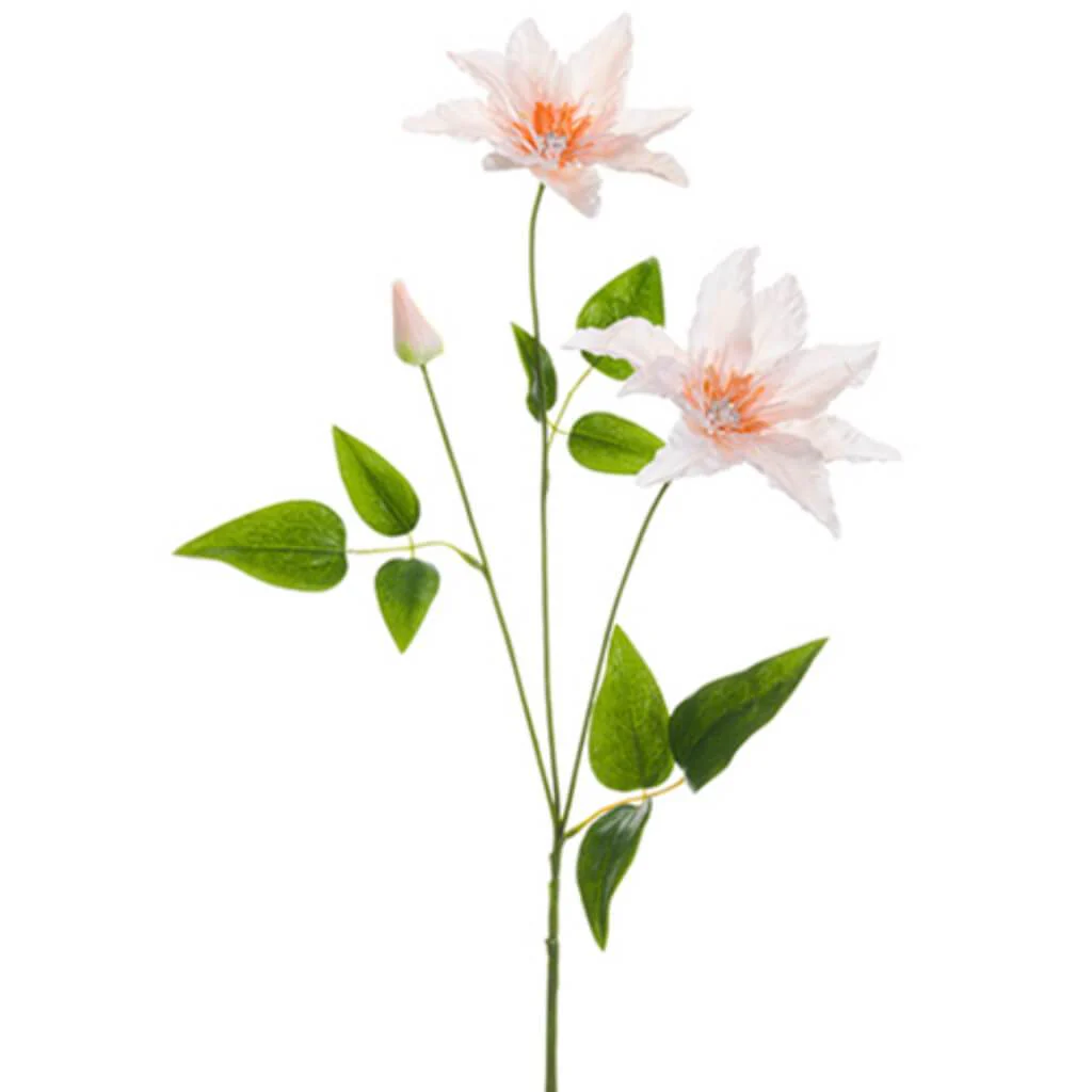 Clematis with Rhinestone Spray  20in Blush