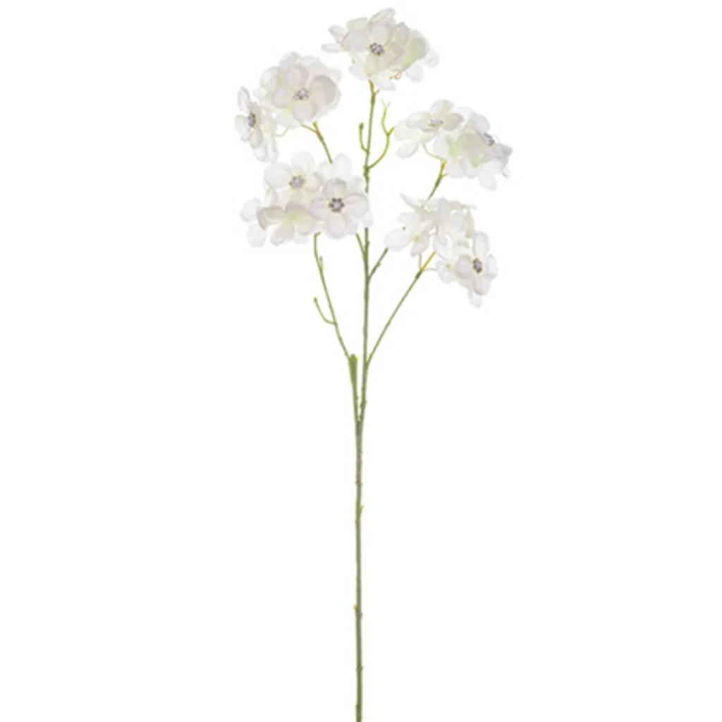 Hydrangea with Rhinestone Spray 27" White