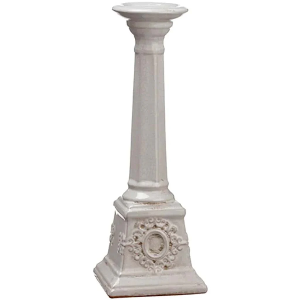 16in CERAMIC CANDLE HOLDER W/RESHP BX