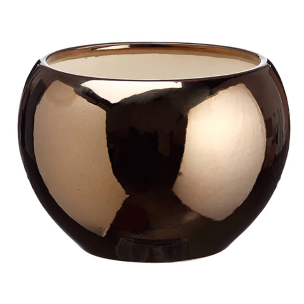 9inD X 6inH CERAMIC BOWL BR/DK