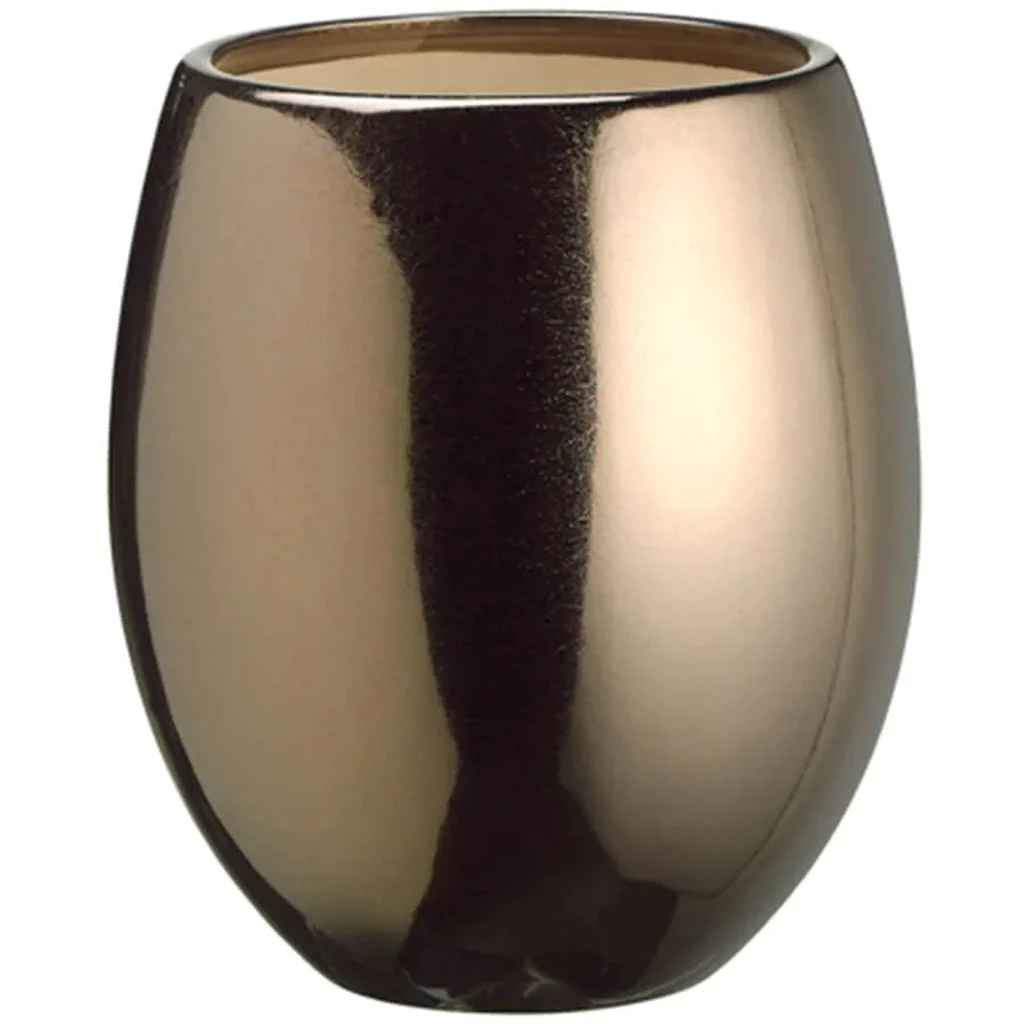 7.1inD X 8inH CERAMIC VASE BR/DK