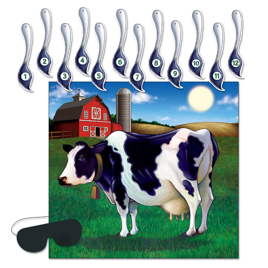 Pin The Tail On The Cow Game, 17-1/4in x 19in