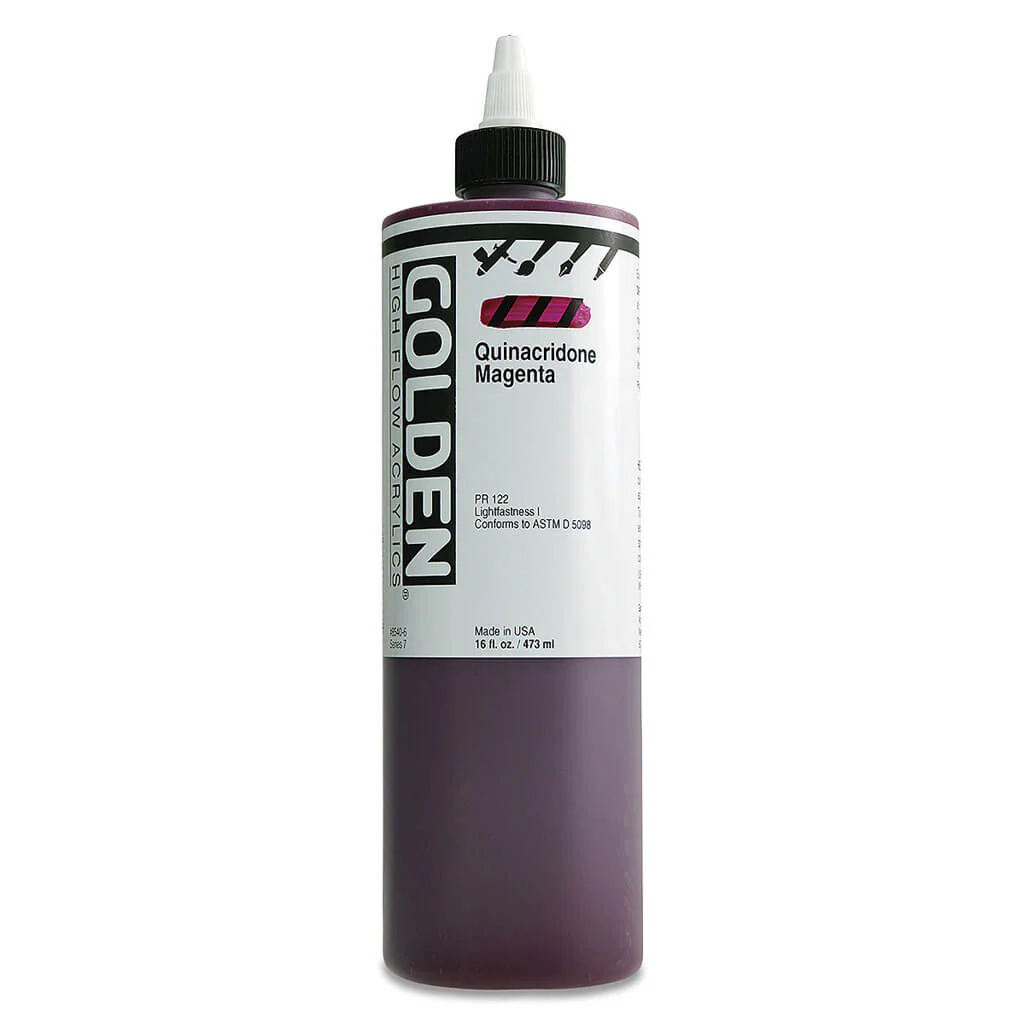High Flow Acrylics Bottles 16oz Quinacridone Magenta