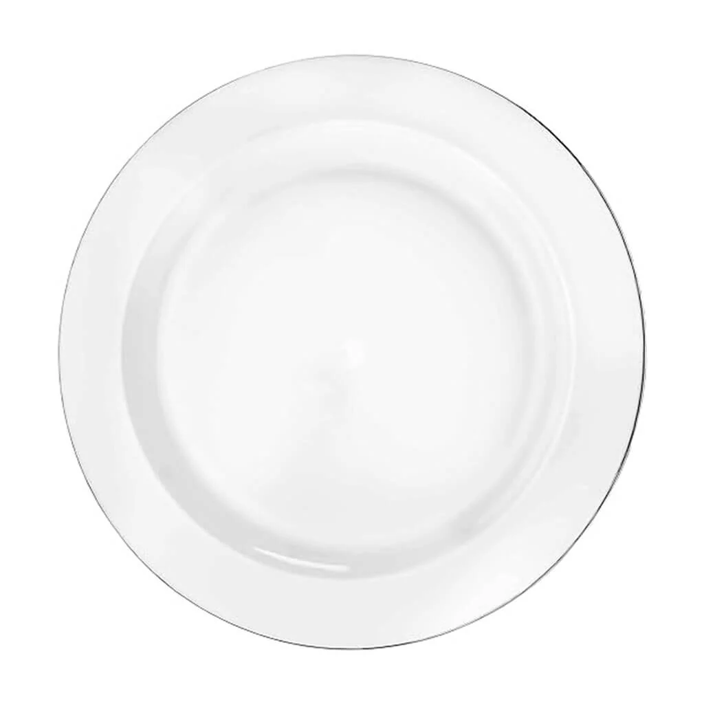 Lillian Silver Edge Round Plastic Plate 6.25in, 10ct