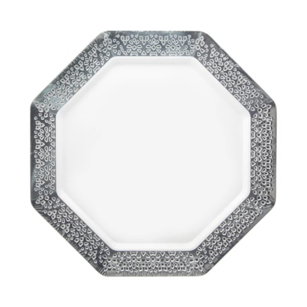 Lillian Lacetagon Polished Silver Pearl Plate 9.25in, 10ct