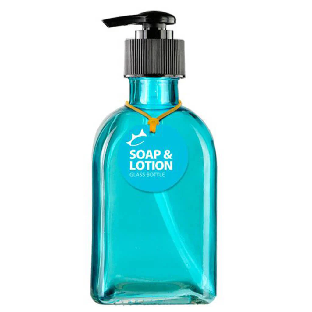 Soap or Lotion Aqua Roma Glass Bottle, 8.5oz