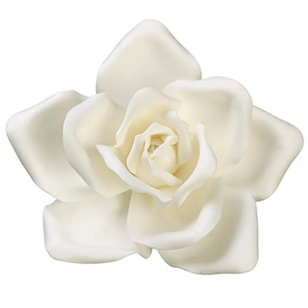 Rose Hanging Flower Head Cream White, 9.5in