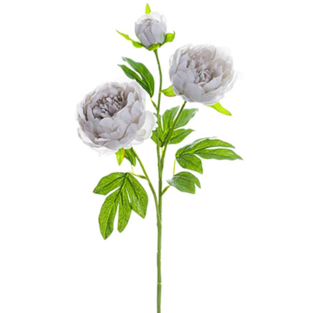 PEONY SPRAY 25" GREY