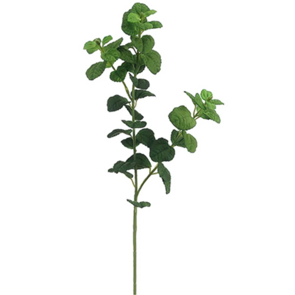 Round Leaf Mint Spray X2 25" Two Tone Green