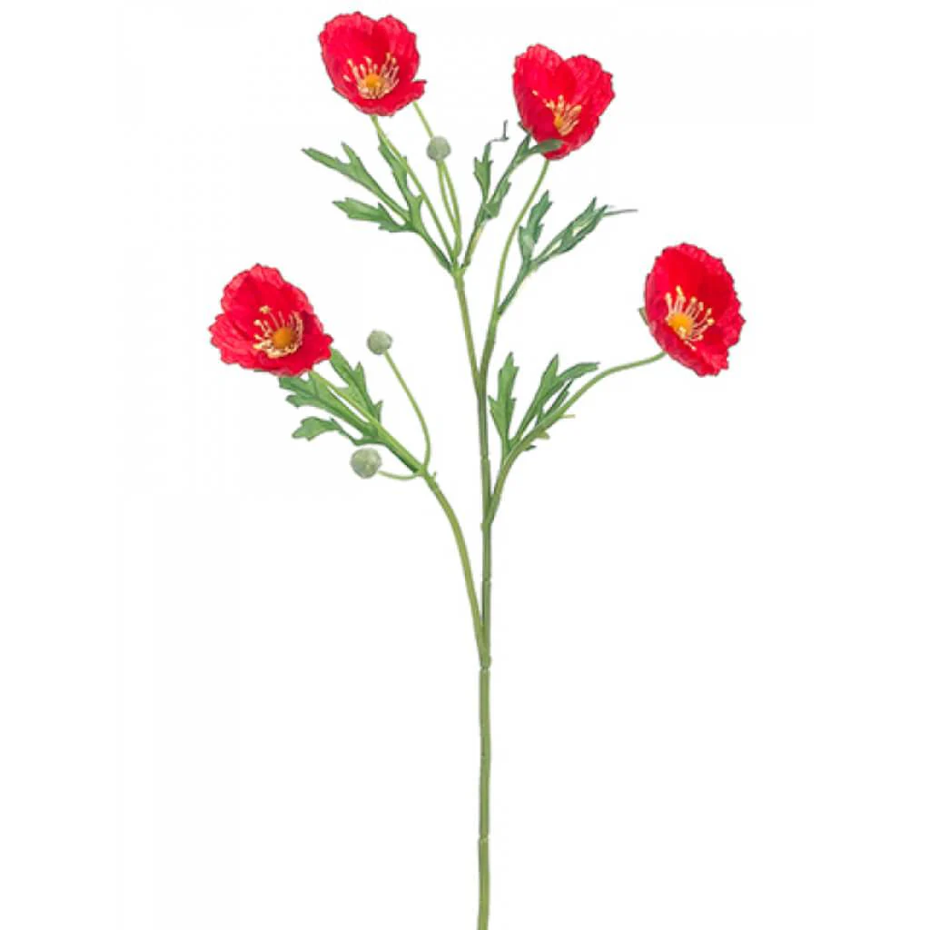 Poppy Spray 22" Red