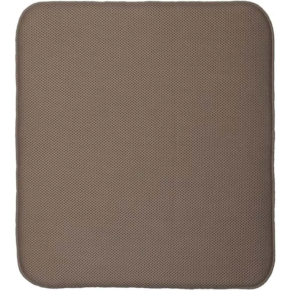 Idry Kitchen Mat Solid Large 18in x 16in, Mocha/Ivory