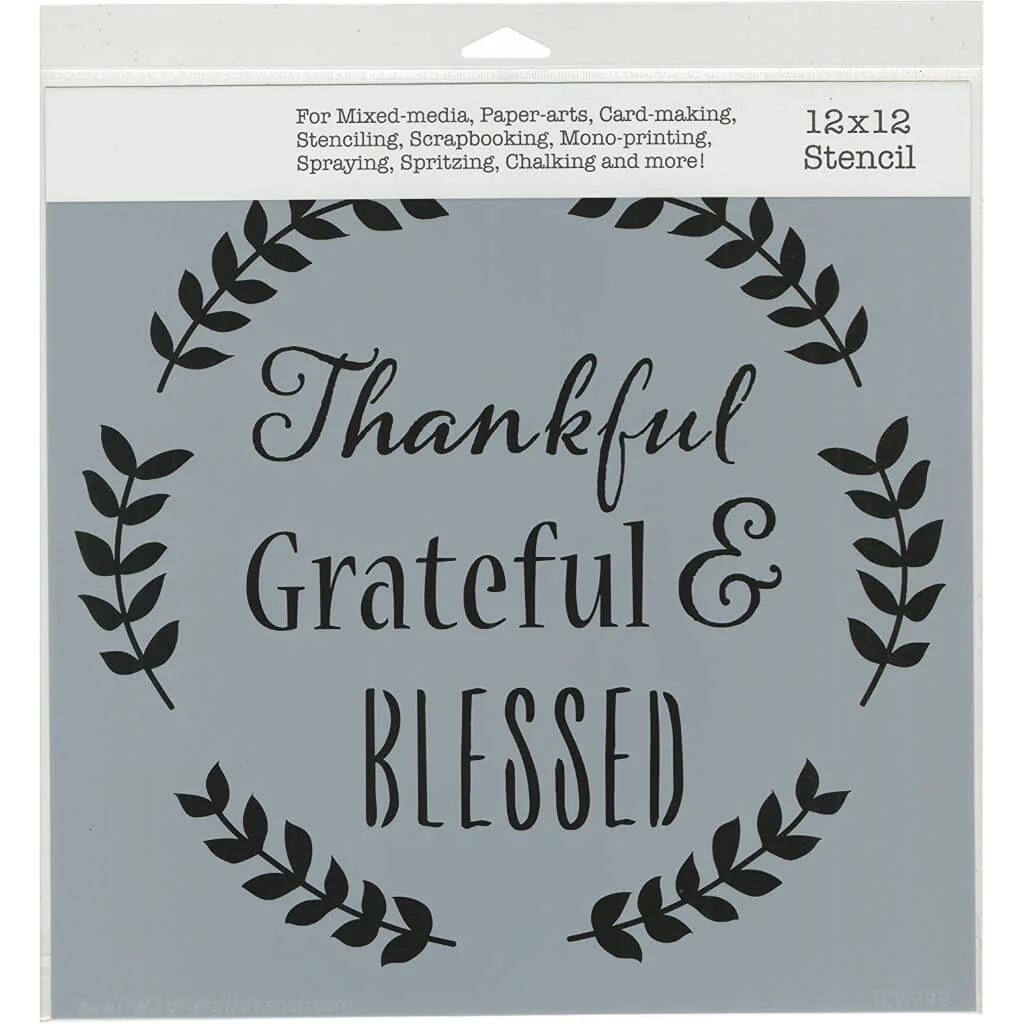 Stencil Thankful 12in x 12in