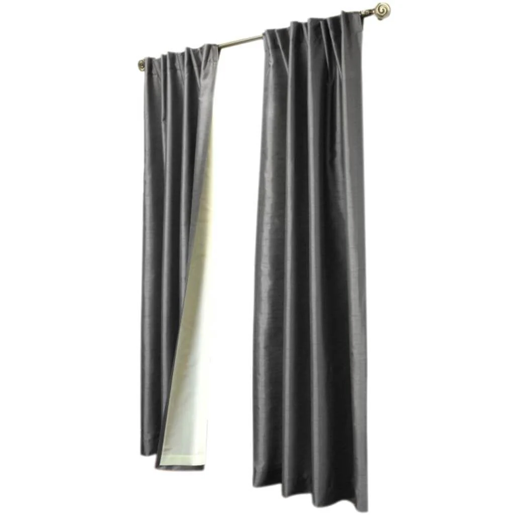 Ming Lined Faux Silk Panel Curtains, 84in x 104in - Image 2