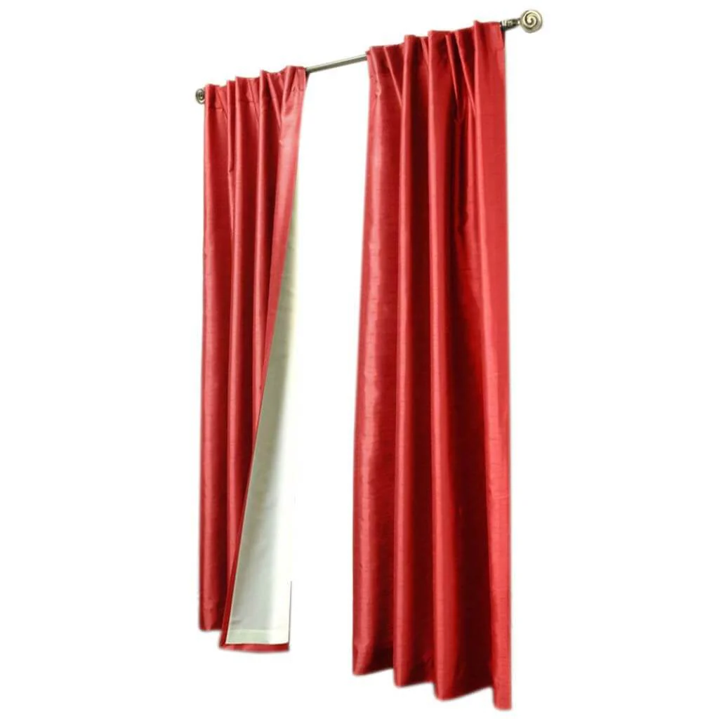 Ming Lined Faux Silk Panel Curtains, 84in x 104in - Image 4