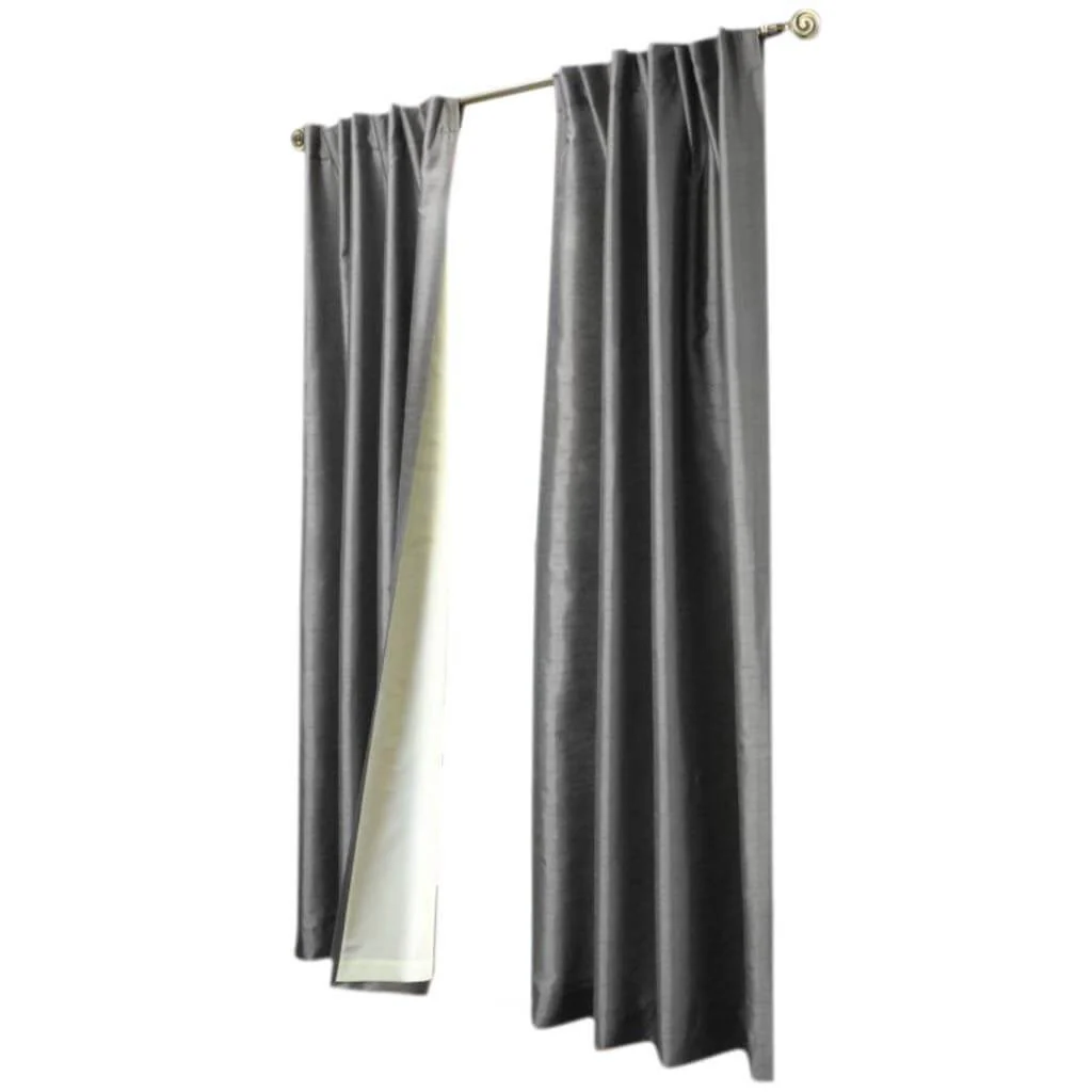 Ming Lined Faux Silk Panel Curtains, 84in x 104in - Image 6