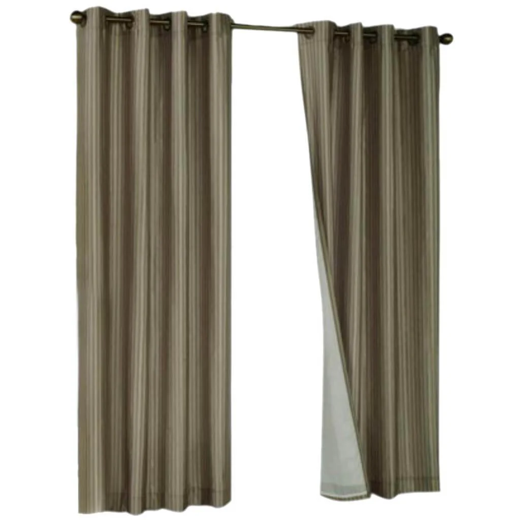 Classic Striped Lined Grommet Curtains - Image 3