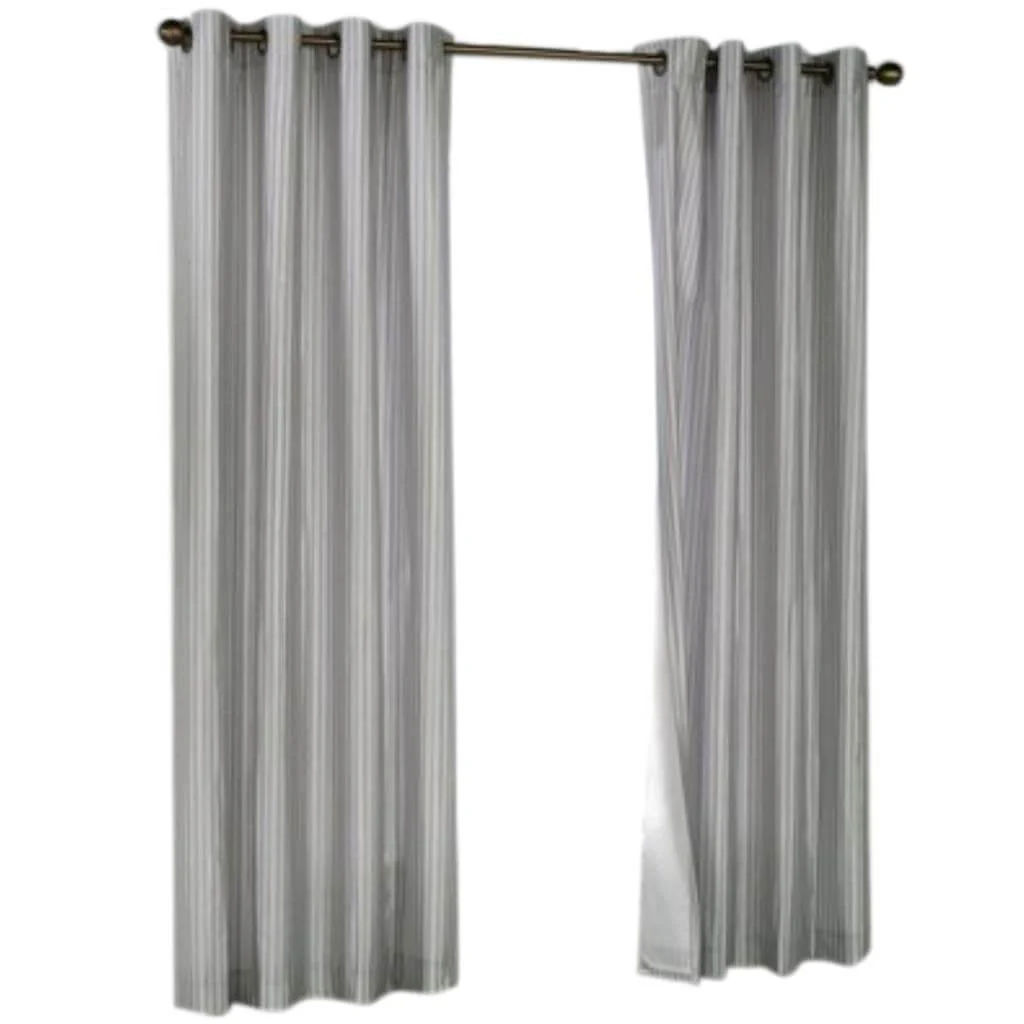 Classic Striped Lined Grommet Curtains - Image 5