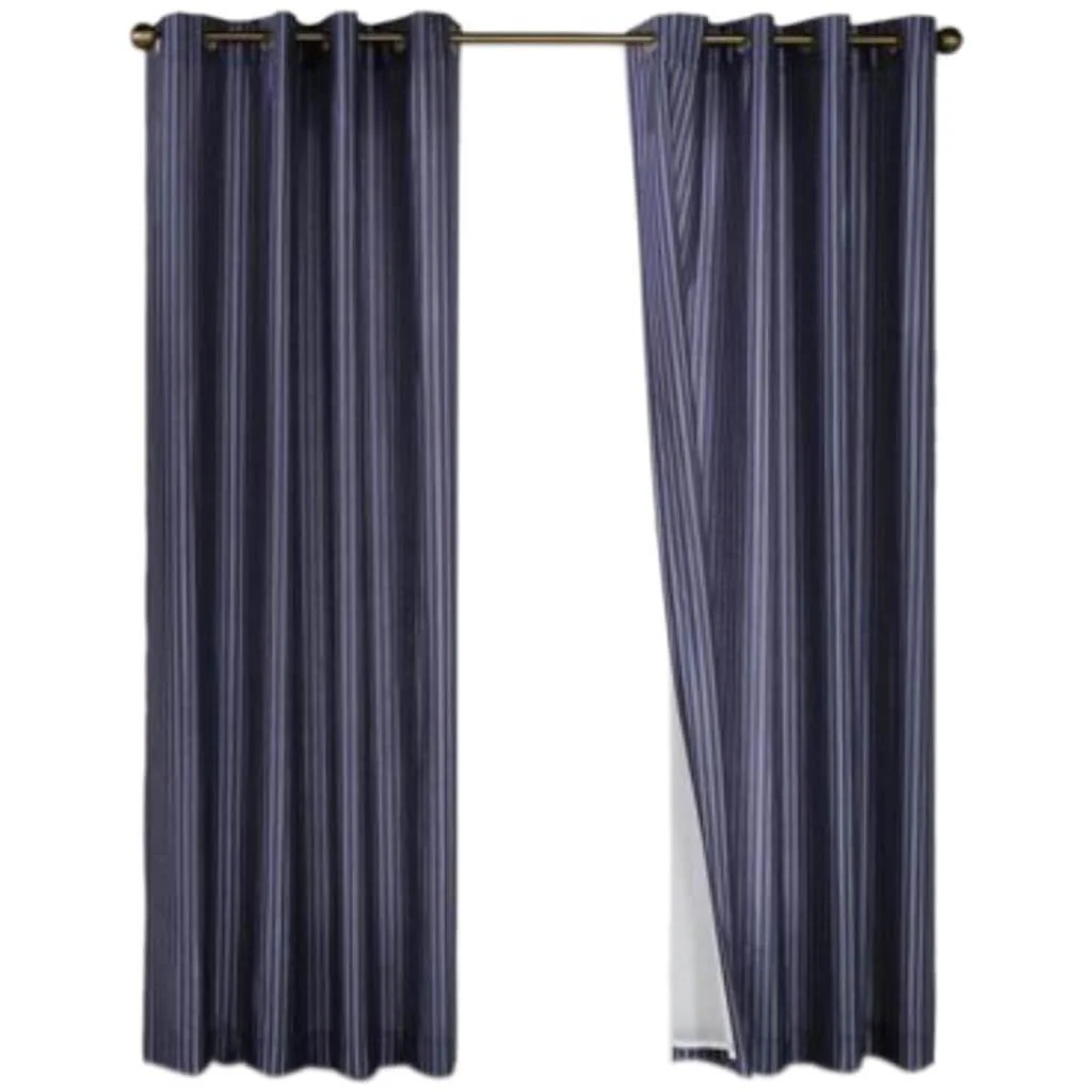 Classic Striped Lined Grommet Curtains - Image 6