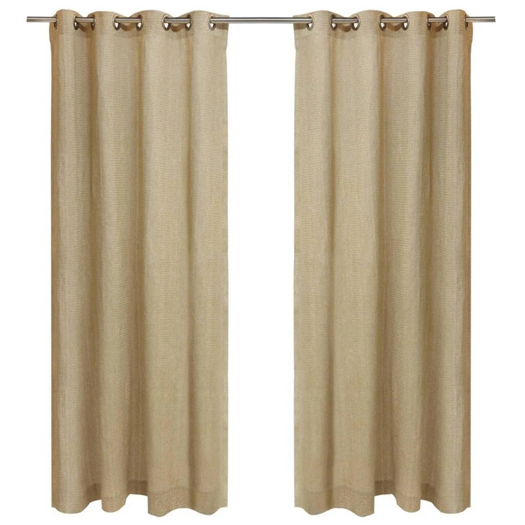Raffia Grommet Top Panel Curtains Natural