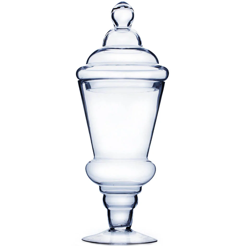 Pedestal Apothecary Candy Buffet Jar with Lid 16in