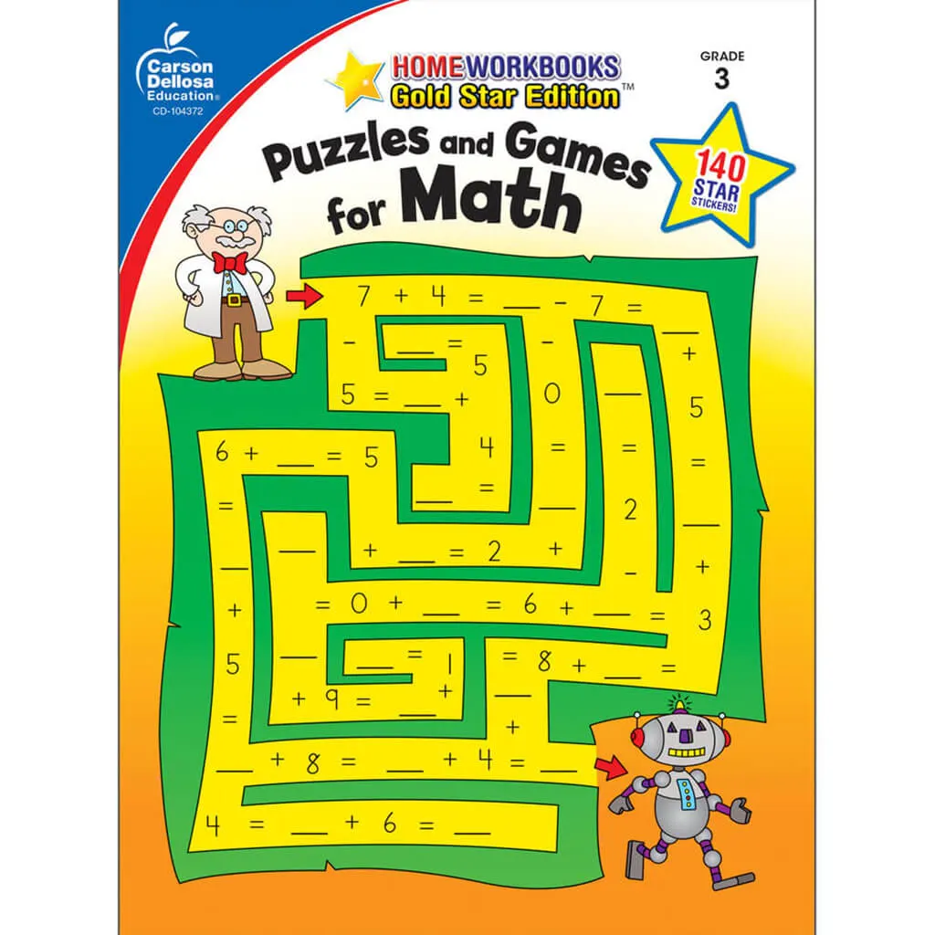 Book Puzzles & Games For Math Grade 3