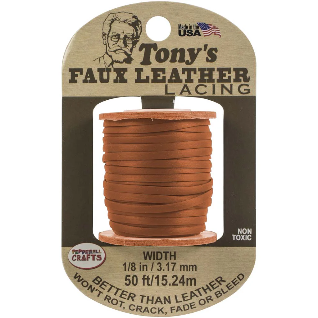 Faux Leather 1/8in x  50ft, Natural