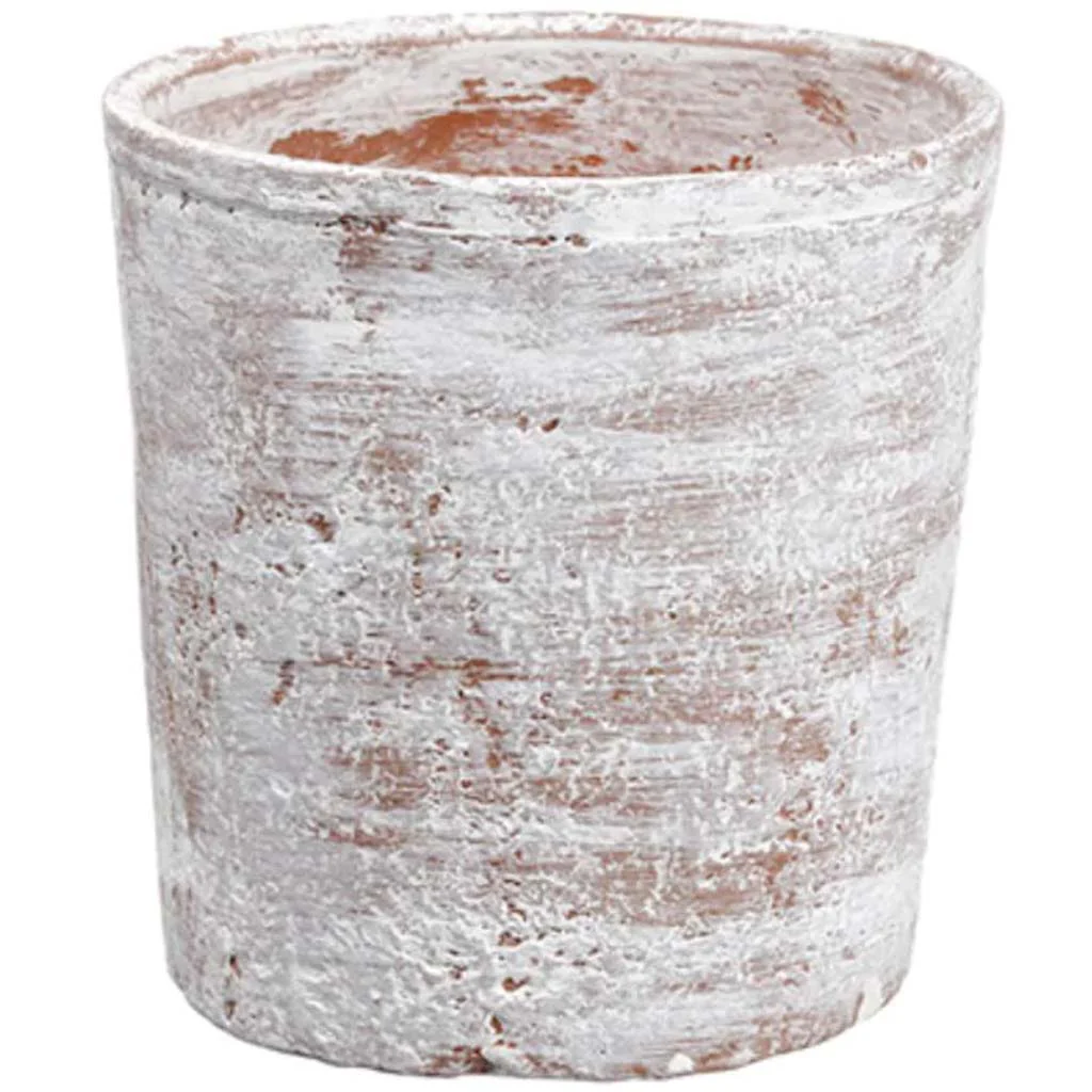 Clay Pot Terra Cotta Whitewashed - Image 3