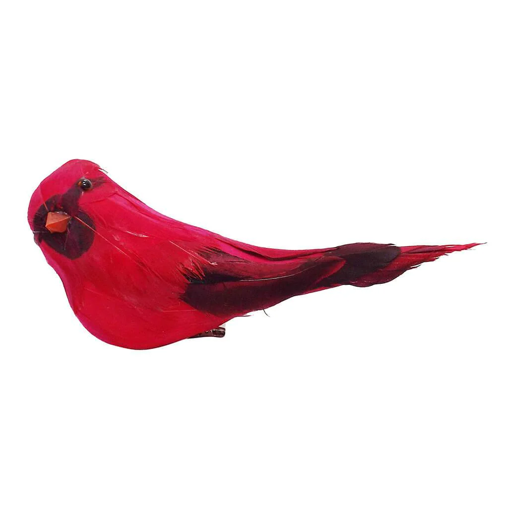 FEA.CARDINAL WITH CLIP ORNAMENT 4"