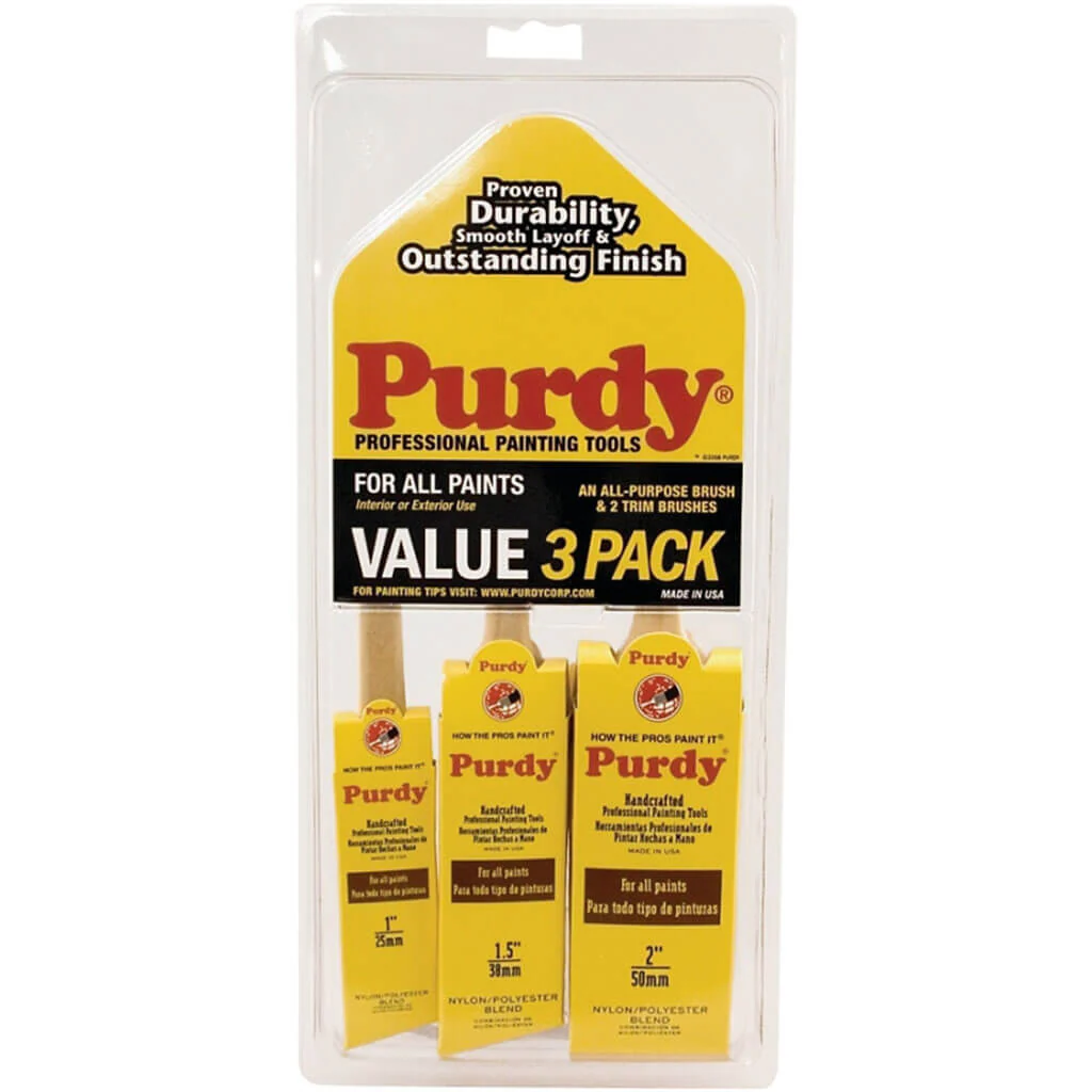 Purdy XL Sash Brush 1in, 1.5in & 2in 3pc Set