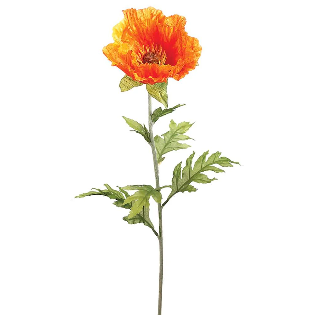 Poppy Spray 28in Orange