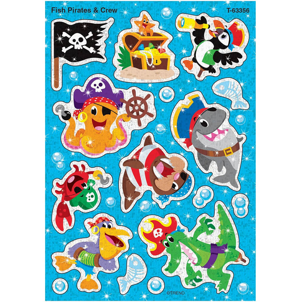 Fish Pirates & Crew Sparkle Stickers