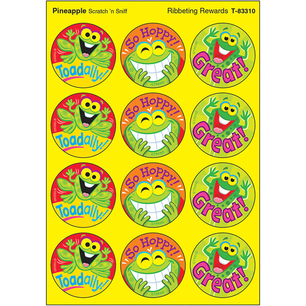 Ribbeting Rewards, Pineapple scent Scratch 'n Sniff Stinky Stickers