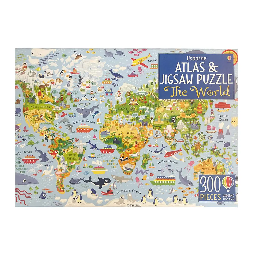 Usborne Atlas & Jigsaw Puzzle World