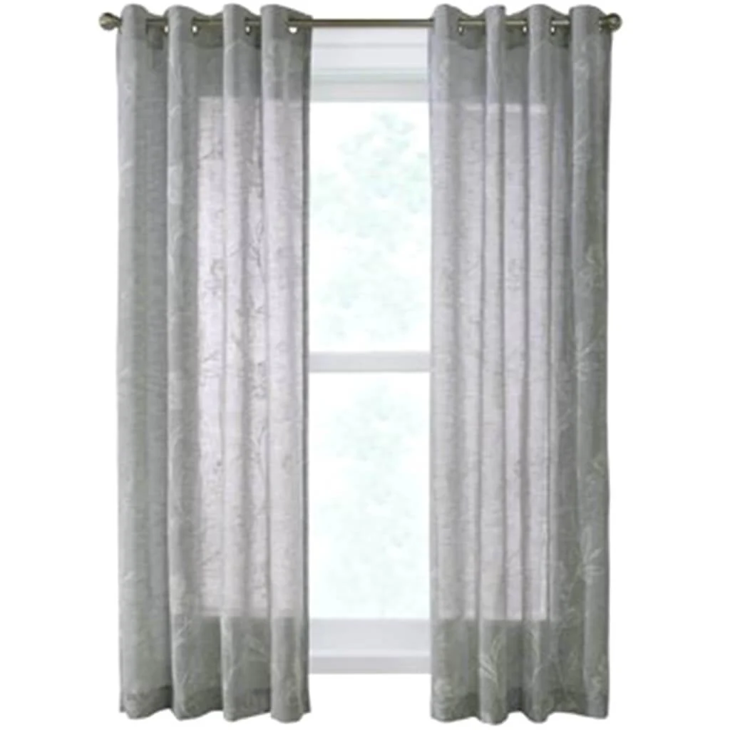 Anemone Grommet Top Panel Curtains Silver - Image 2