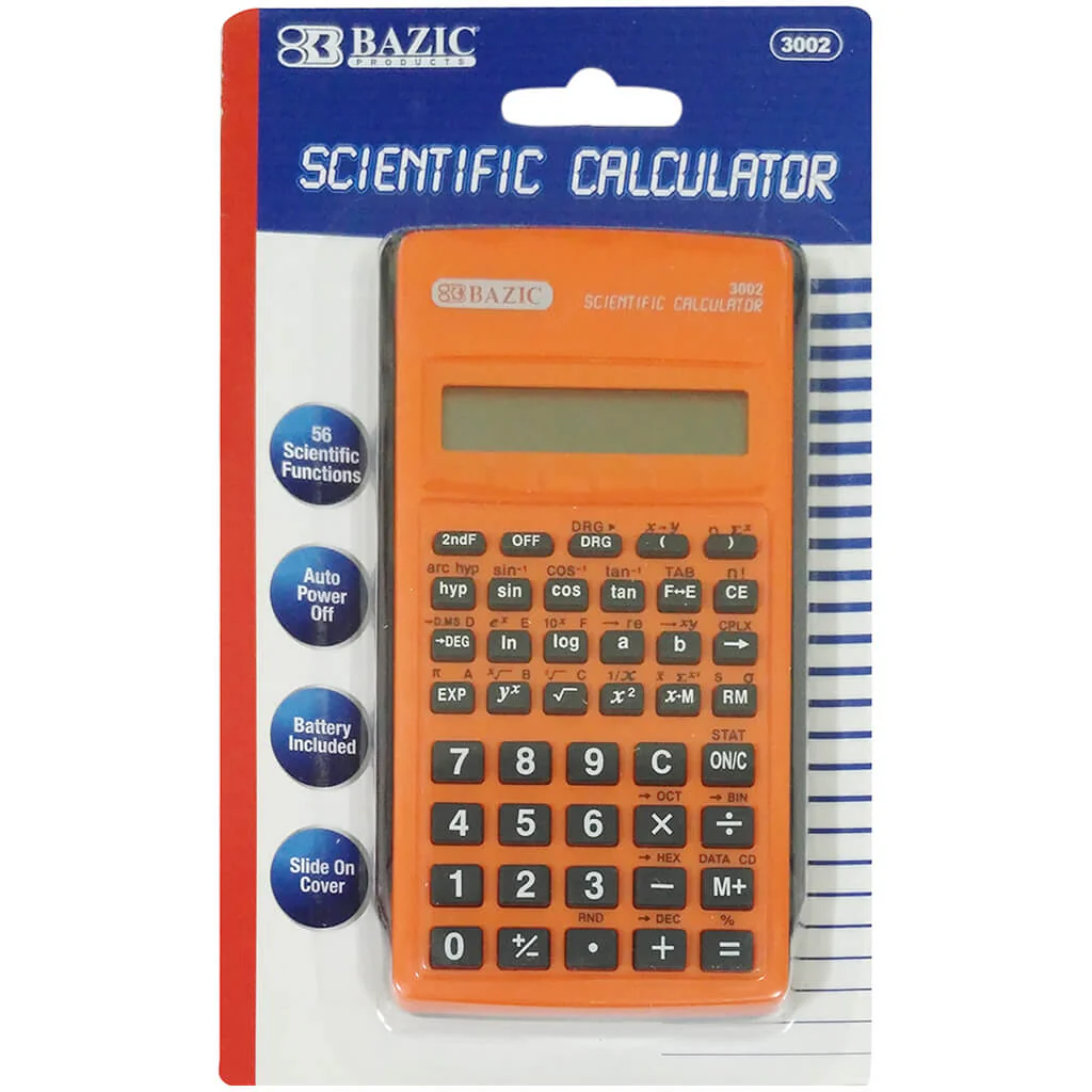 Bazic Scientific Calculator 56 Function with Slide-On Case - Image 3