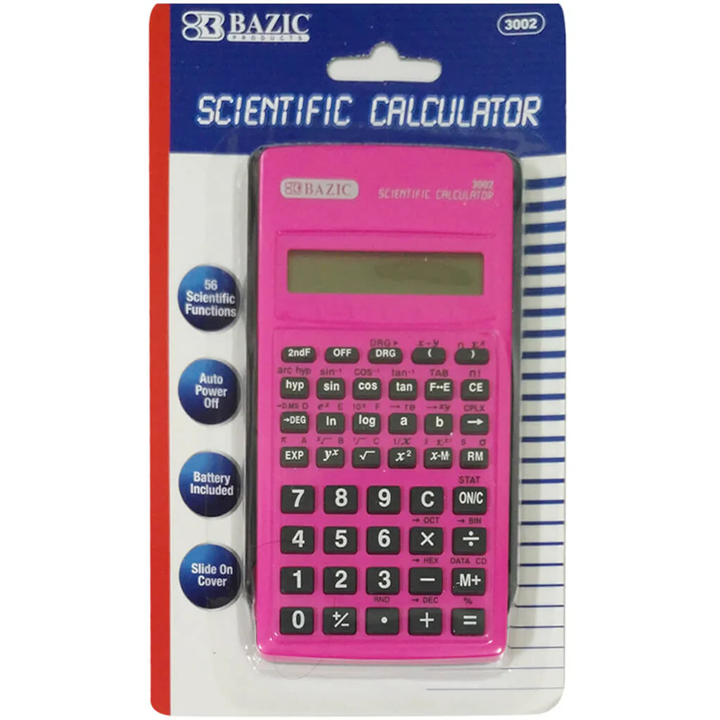 Bazic Scientific Calculator 56 Function with Slide-On Case - Image 4