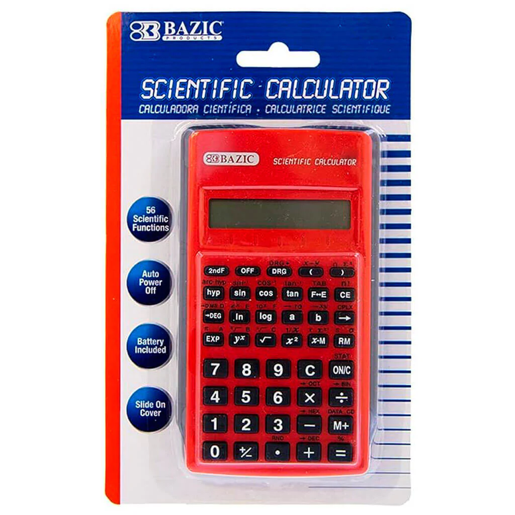 Bazic Scientific Calculator 56 Function with Slide-On Case - Image 5
